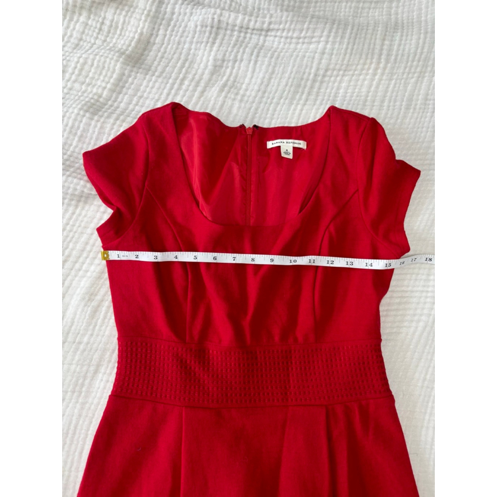 Women's Banana Republic Red Short Sleeve Dress Size 4 Wool - Picture 7 of 10